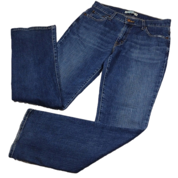 Levi's 550 Blue Medium Wash Five Pocket High Rise Relaxed Boot Cut Denim Jean - Picture 1 of 15